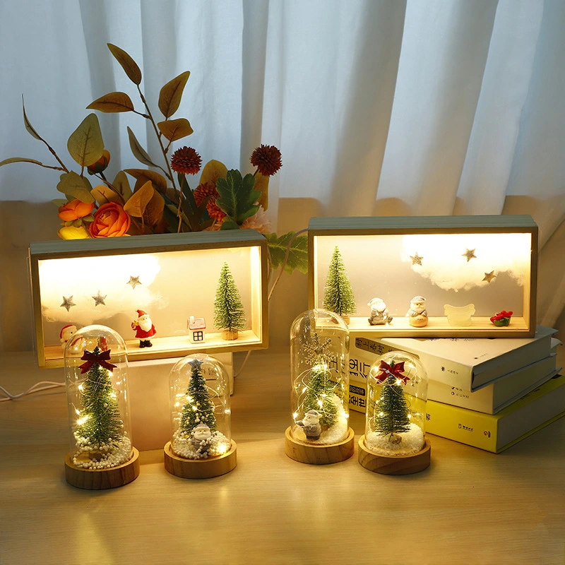 Christmas Small Night Lamp Mini Glass Cover