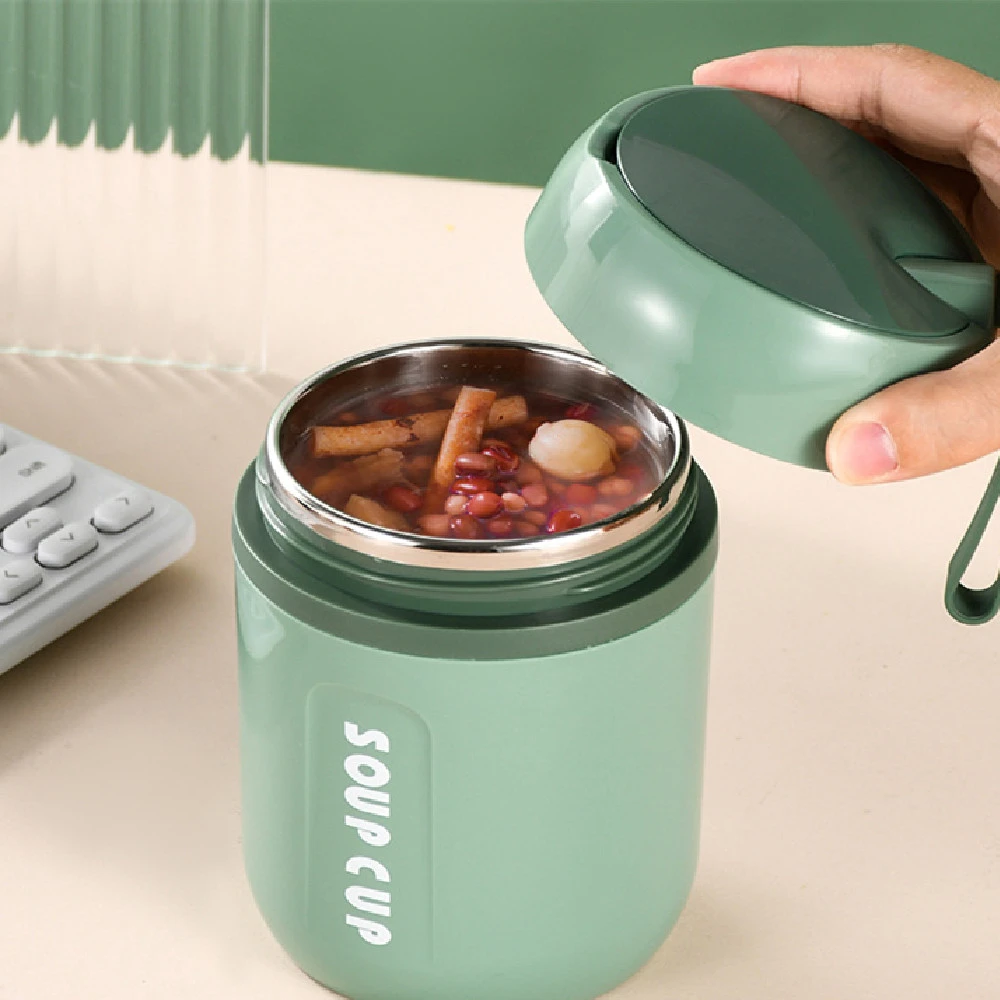 Stainless Steel Sealed Mini Vacuum Cup With Spoon