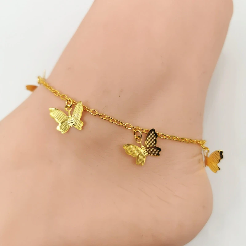 Women's Lightweight Metal Butterfly Anklet