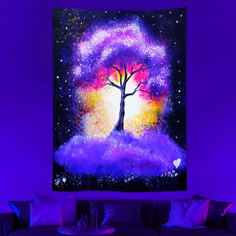 Luminous Psychedelic Tapestry Background Fabric