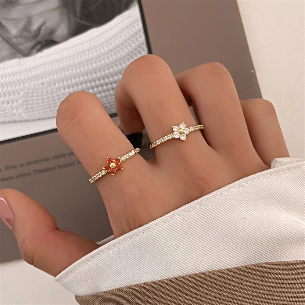 Full Diamond Flower Ring For Women South Korea Spring Affordable Luxury Style