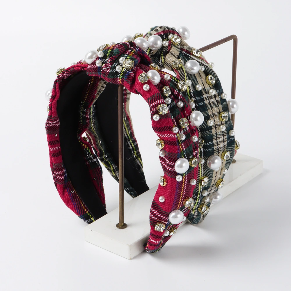 Classic Plaid Fabric Knotted Hair Hoop