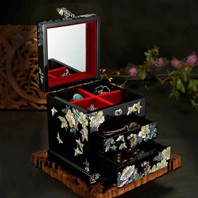 Mother-of-pearl Lacquer Wooden Jewellery Box