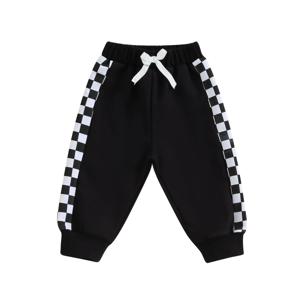 Toddler Baby Boy Sweatpants Checkerboard Patchwork Jogger Pants 