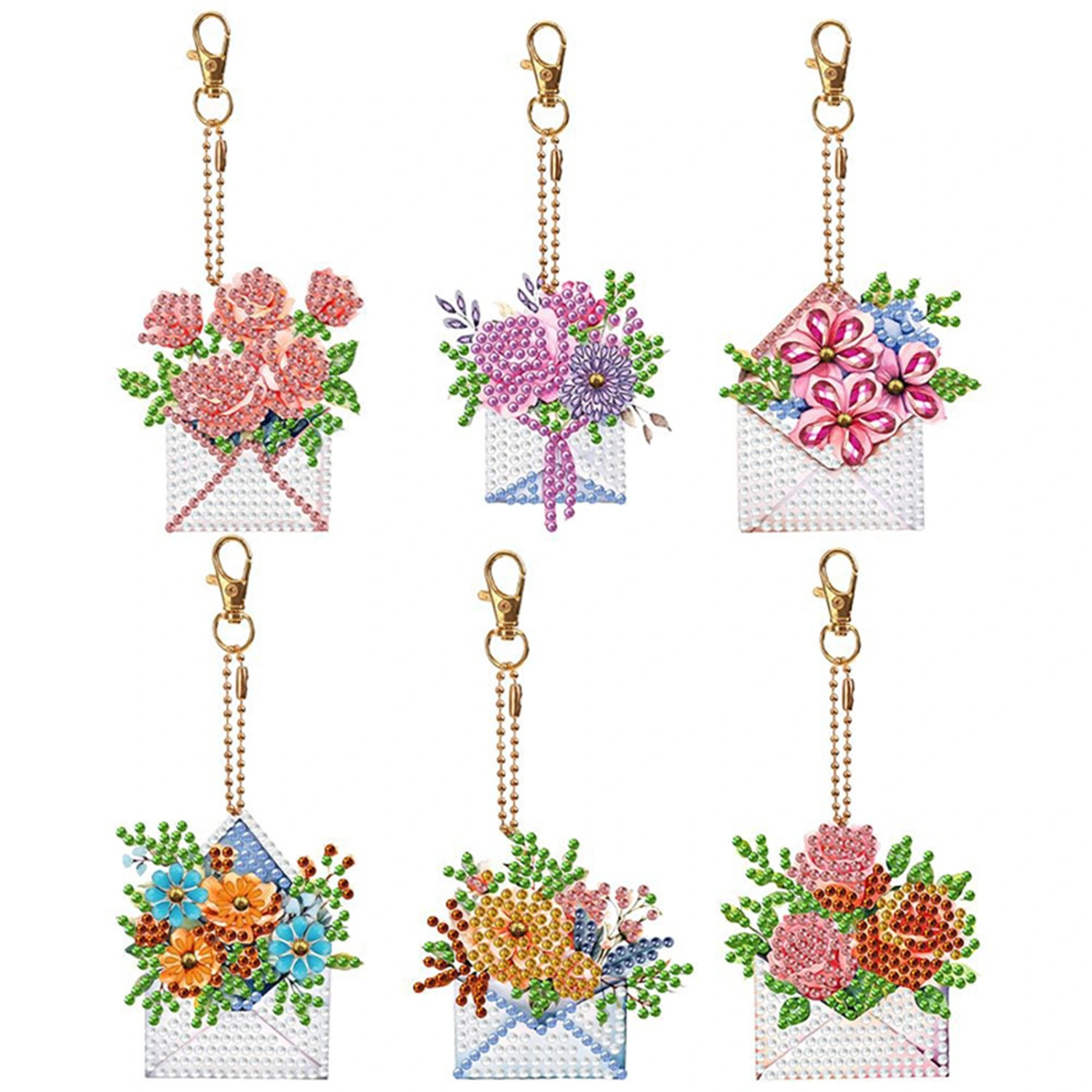 DIY Diamond Painting Keychain DIY Flower Envelope Diamond Art 