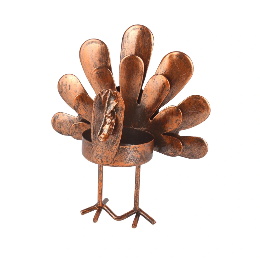 Metal Turkey Tea Light Candle Holders, Thanksgiving Candle Holder