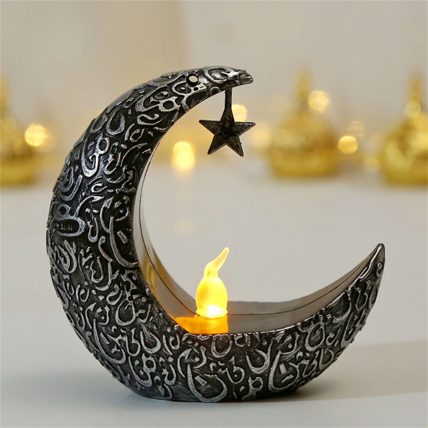 Ramadan Candle Holder Electronic Candle Lantern Table Decorations
