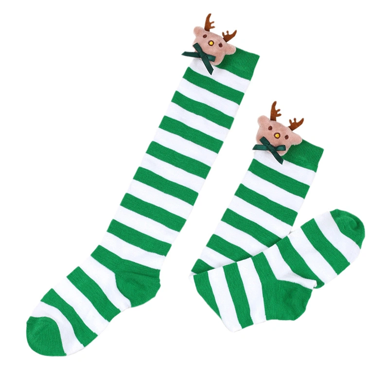 Kids Christmas Socks, Cute Striped Elastic Lightweight Casual Socks