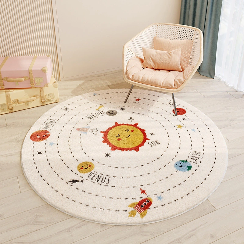 Cartoon Style Children's Room Cashmere Carpet Round