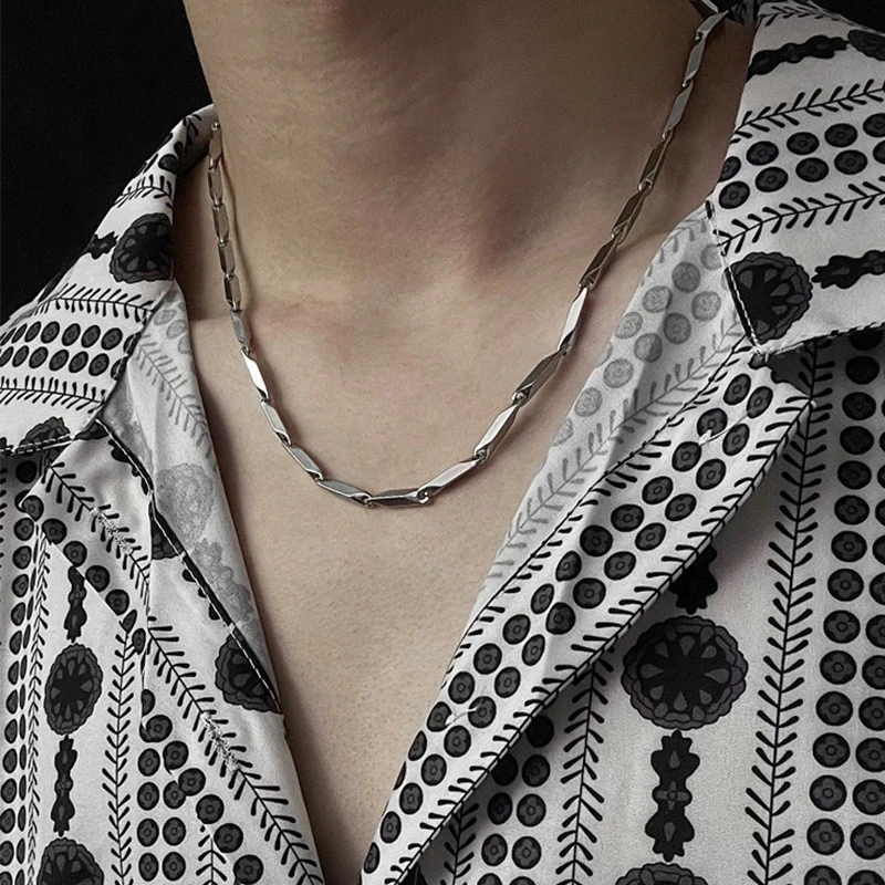 Men's Titanium Steel Melon Seeds Chain Necklace