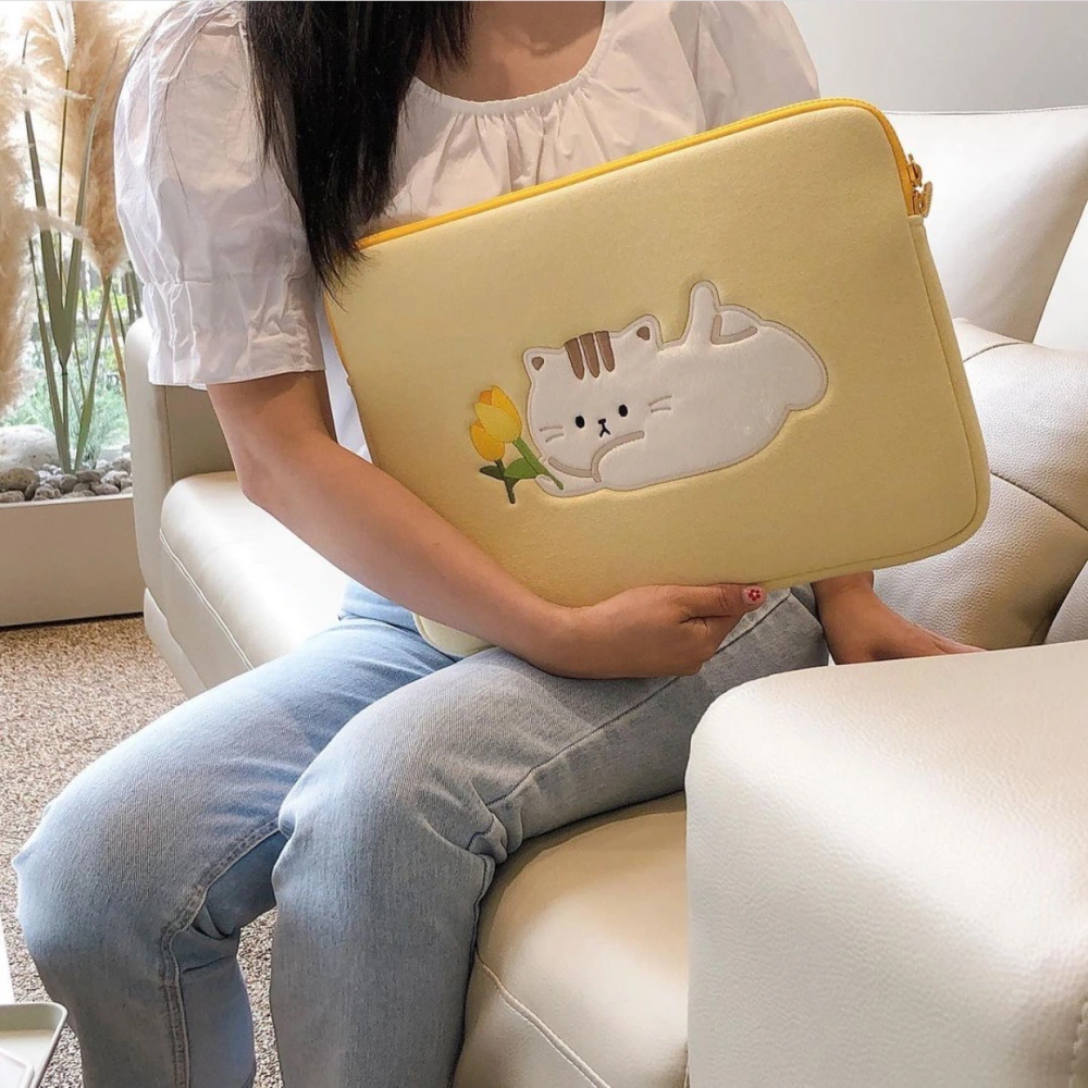 Bamtoree Tulip Kitten Laptop Tablet Storage Bag