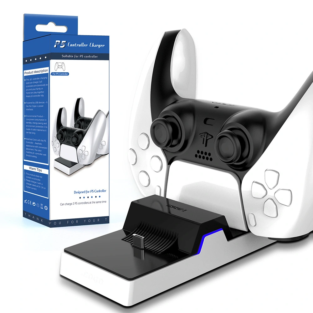 PS5 Gamepad Dual-seat Charger With LED Light