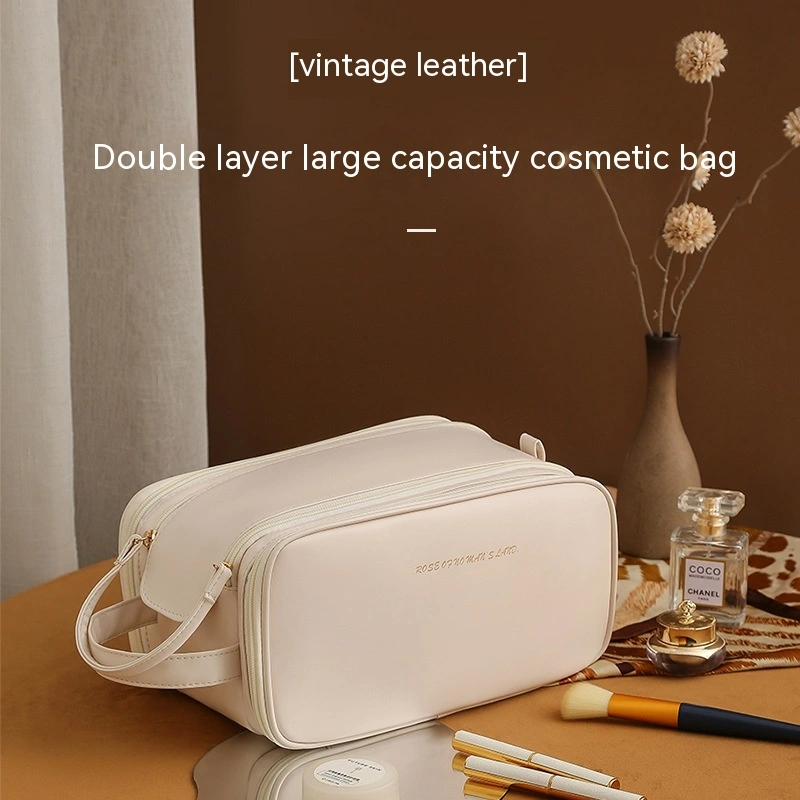 Travel Double Zipper Portable Ins Style Portable Cosmetic Bag