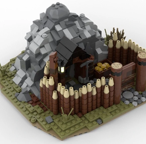 Medieval Gold Castle Toy Assembled Model