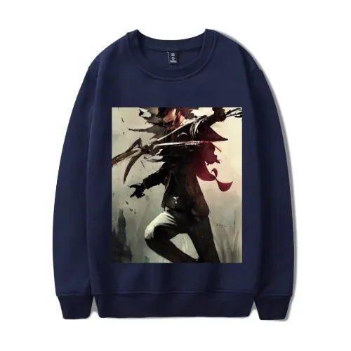 Fighting Warrior Men's sweater fashion tide brand printing casual long sleeves