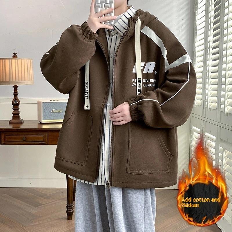 Men's Minimalist Printed Thickened Jacket
