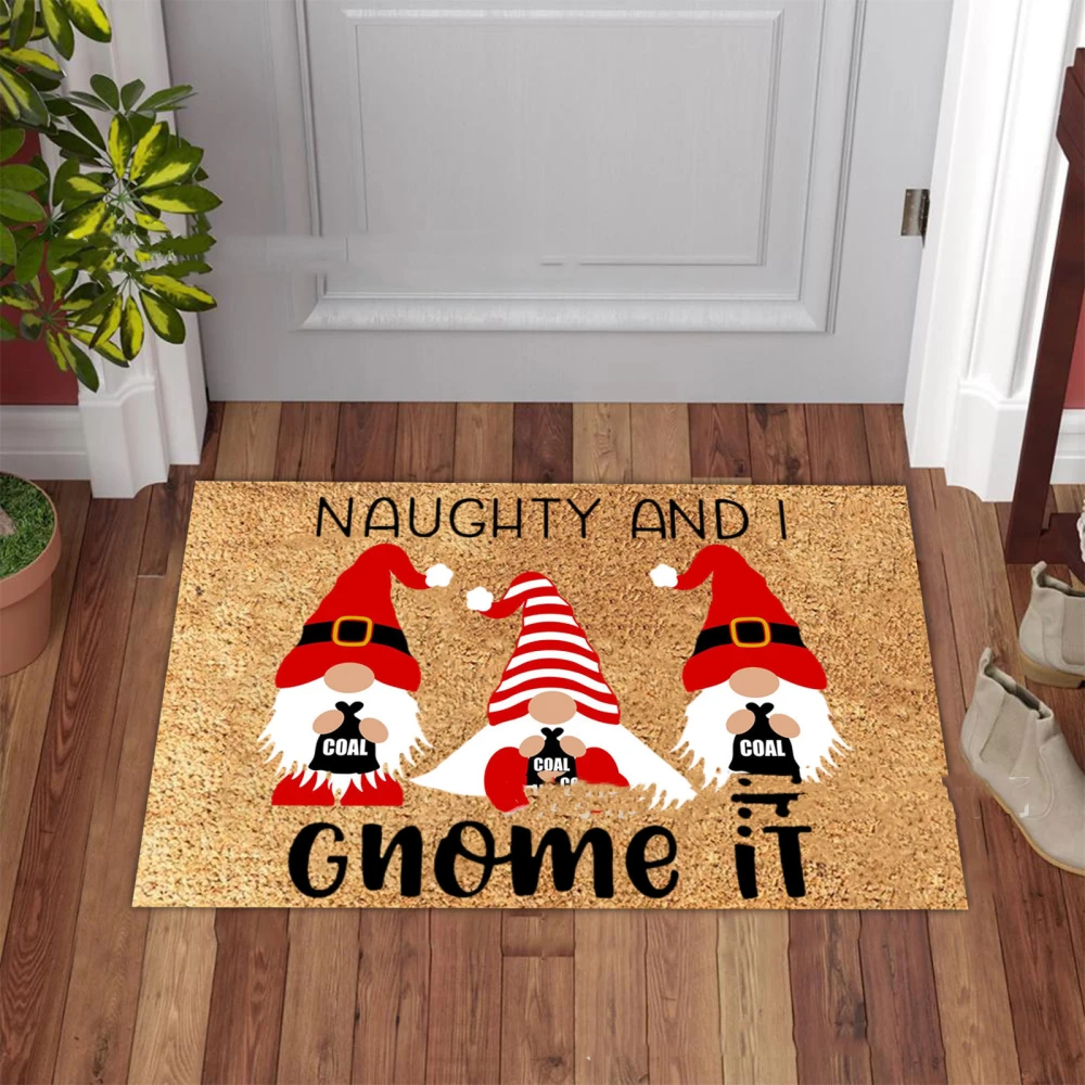 Christmas Series Flannel Floor Mat Non-slip Fluffy Carpet