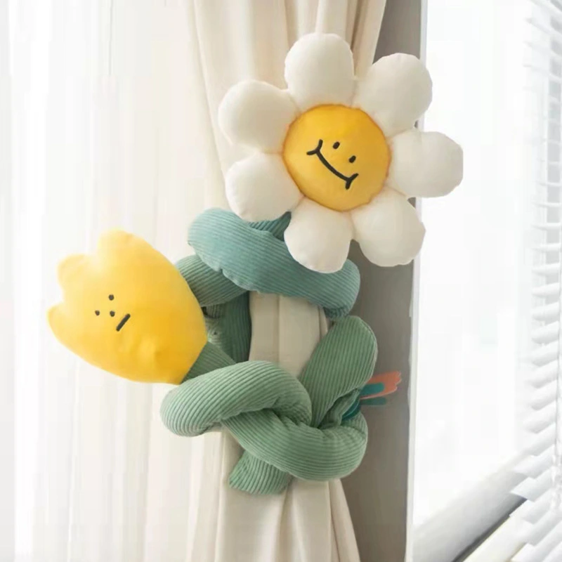 Cotton Flower Long Pillow Huge Funny Big Flower Cute Tulip Curtain Buckle Ins Style Tulip Cartoon Flower