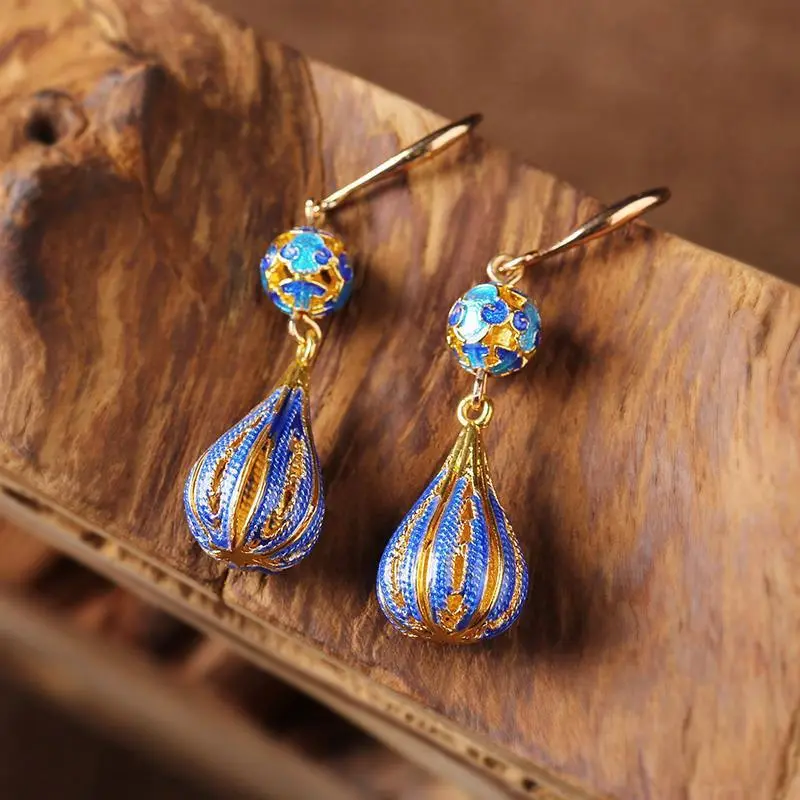 Cloisonne Earrings Women's Ancient Style