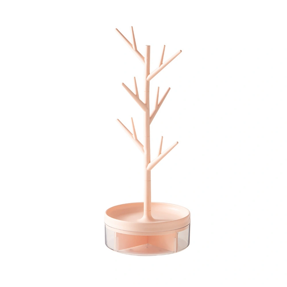 Branch Jewelry Rack with Rotatable Base Storage Box for Ring Earrings