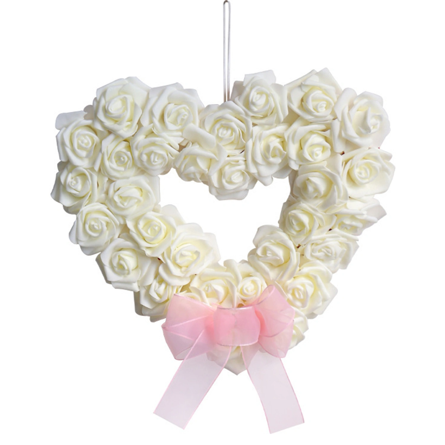 Valentine's Day Heart Wreaths Artificial Flowers Hanging Ornament