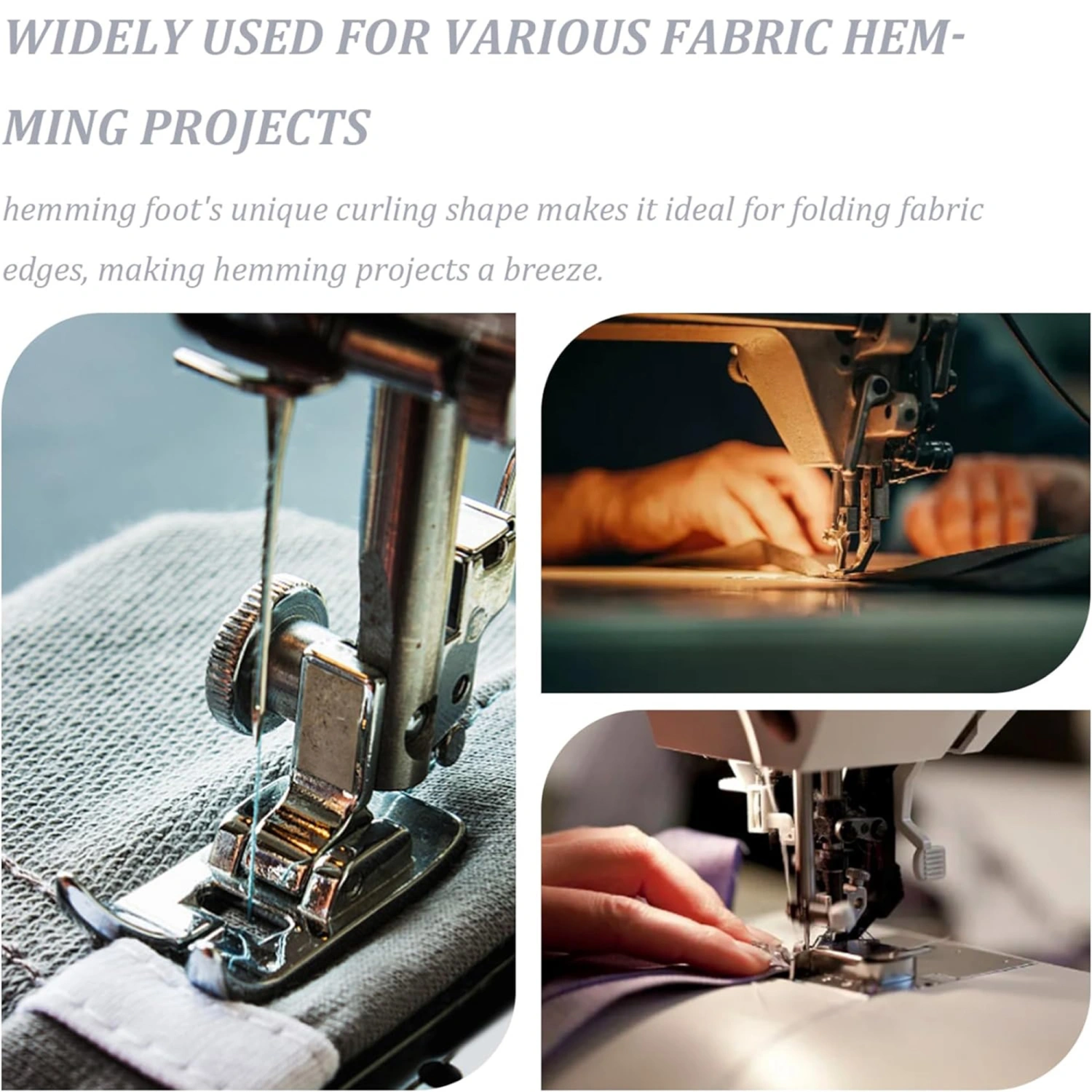 Sewing Rolled Hemmer Foot Stainless Steel Rolled Hem Presser Foot 