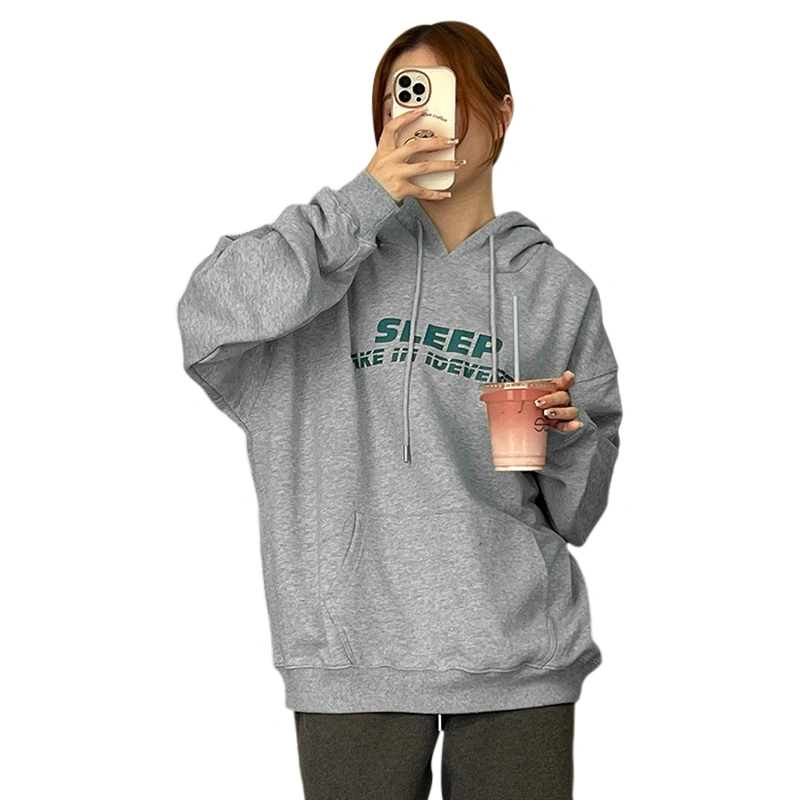 Women’s Oversized Hoodies Thermal Long Sleeve Letter Baggy Sweatshirts