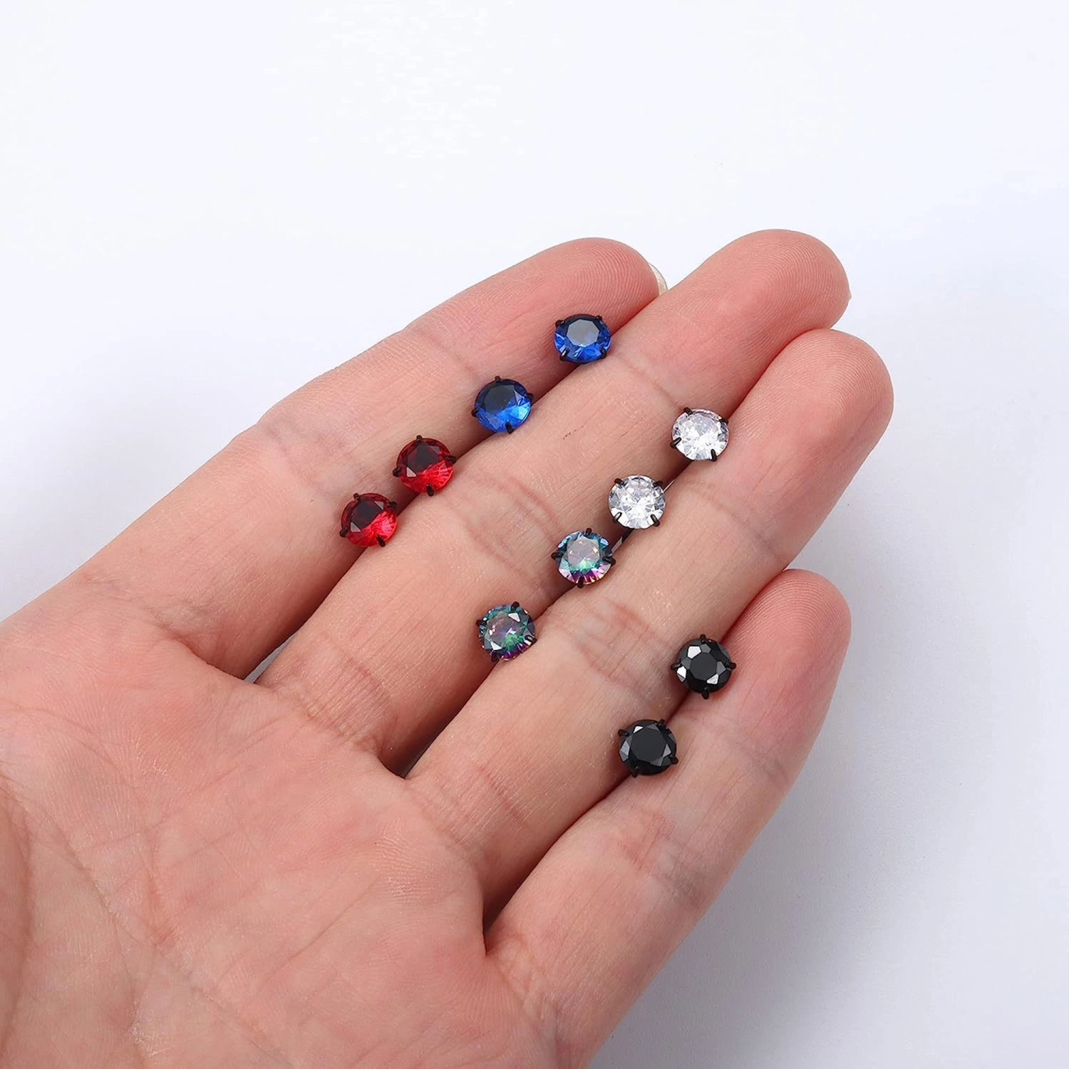 Women's Diamond Stud Earrings for Multiple Piercing,Cartilage