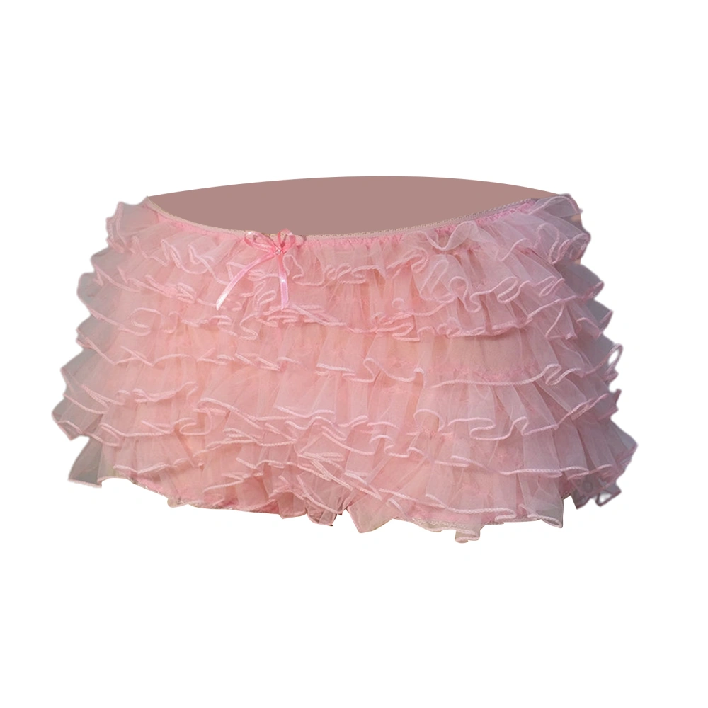 Women's Summer Ruffled Frilly Shorts, Multi-Layer Mesh Short Pants