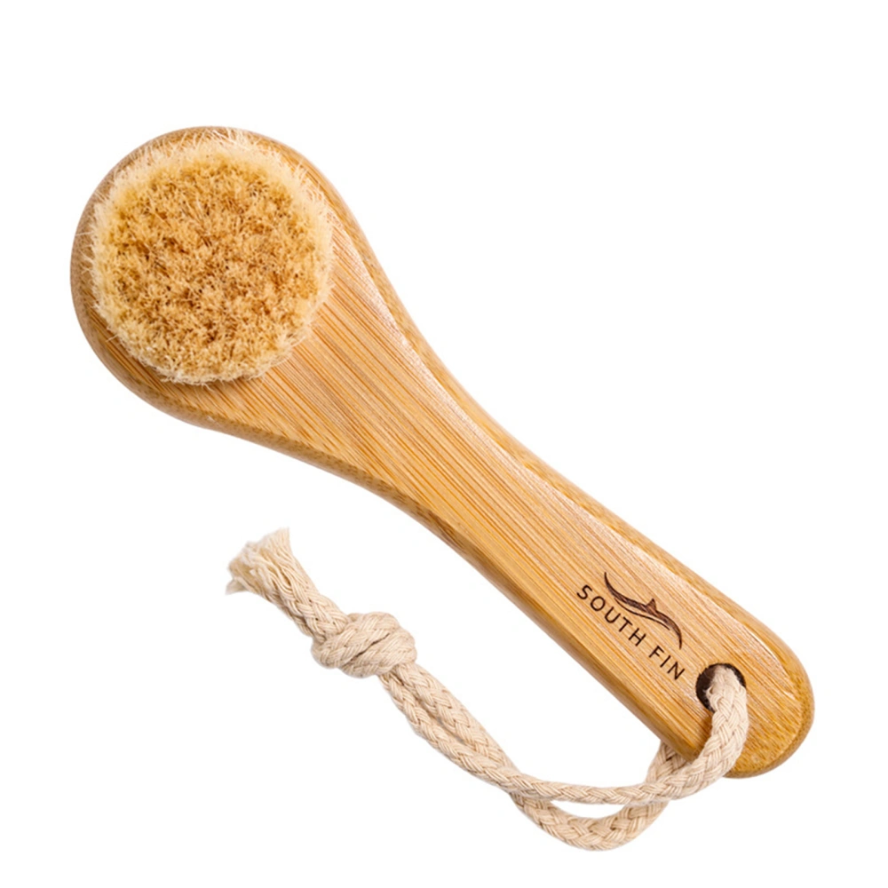 Bamboo Face Brush, Manual Face Exfoliator Brush Face Scrubber