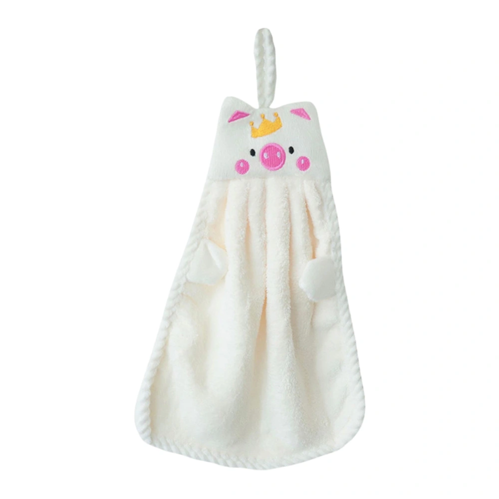 Cute Pig Hand Towels Hanging Pig Fingertip Towels Absorbent Towels