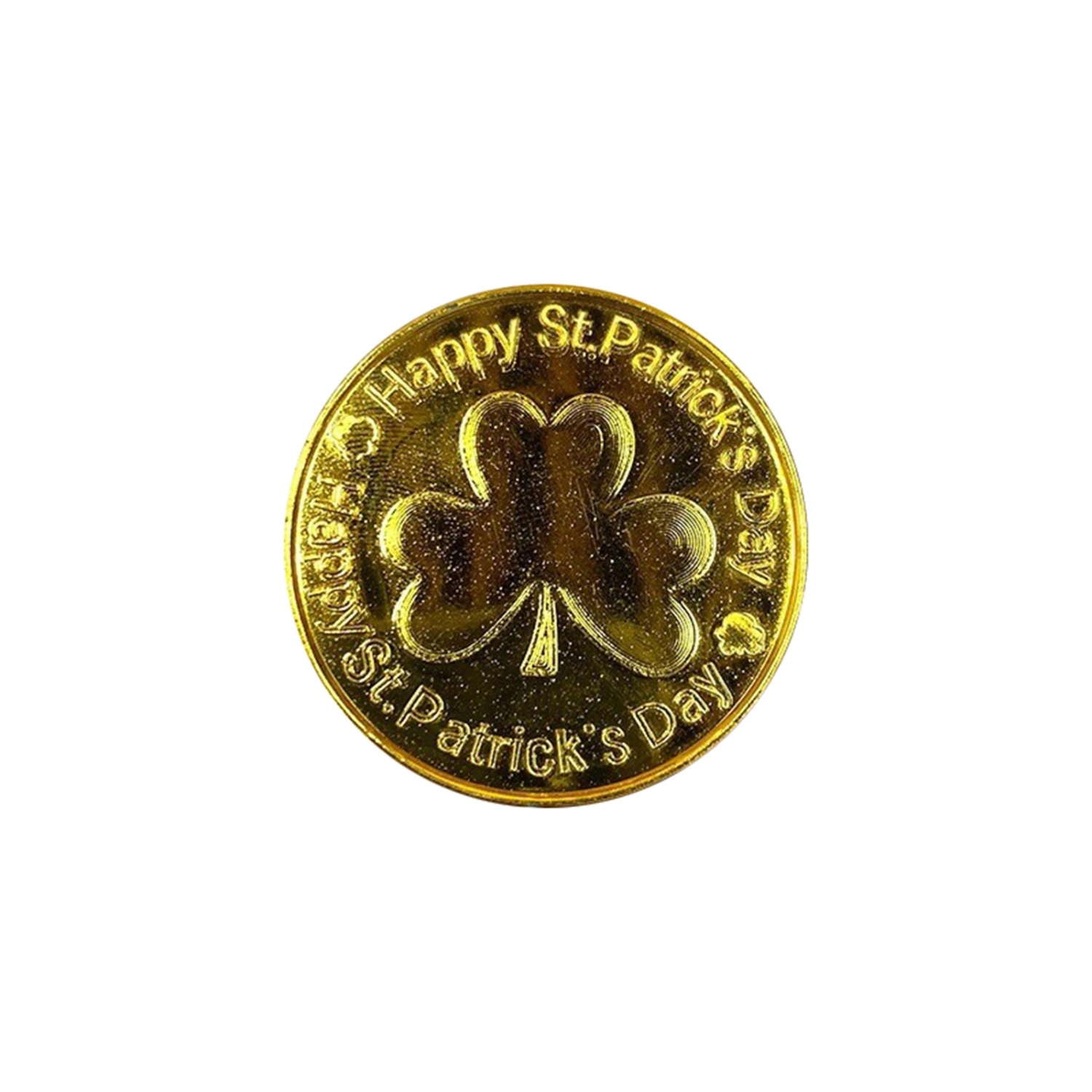 Shamrock Plastic Coins Green Gold Good Luck Irish Day Coins for Party