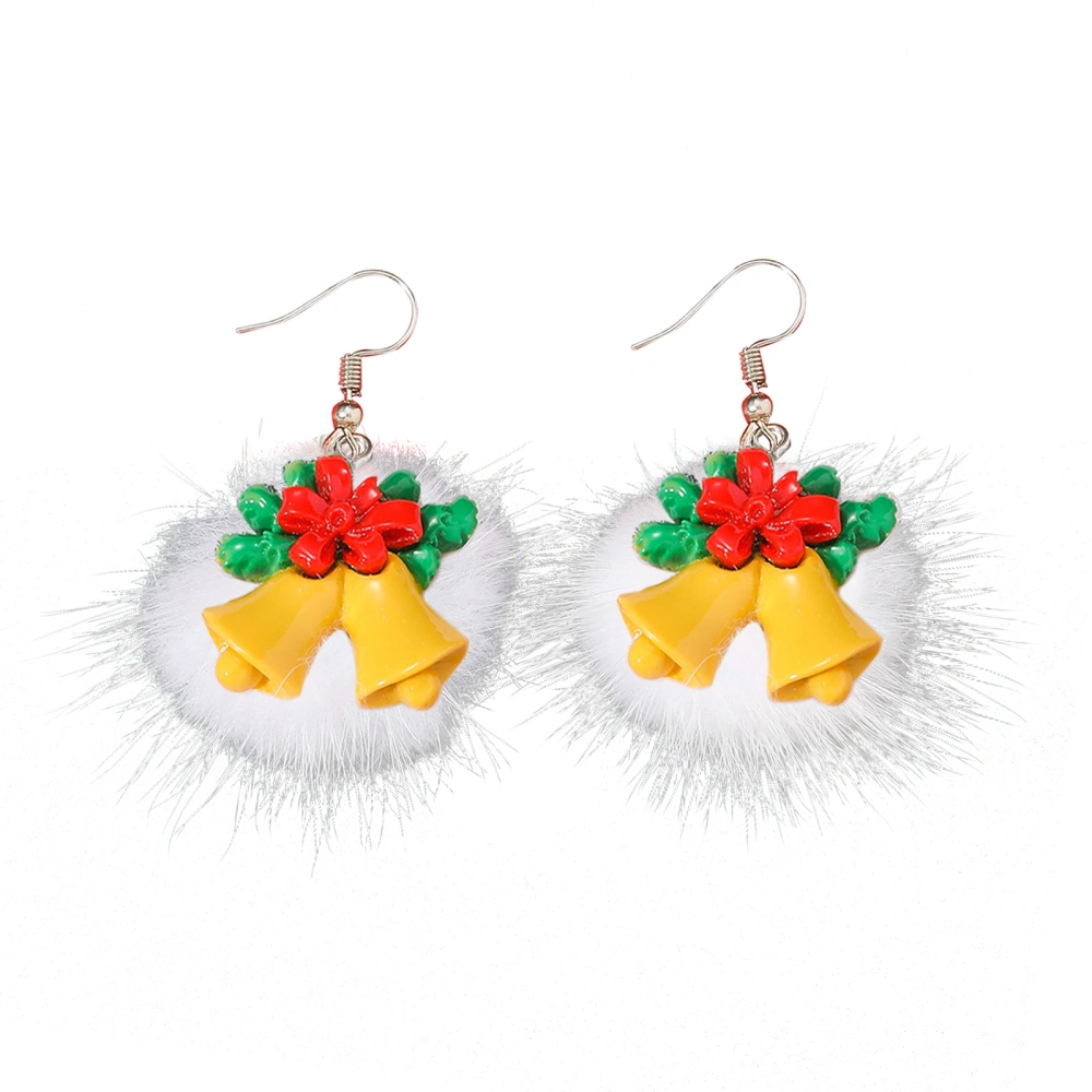 Women Christmas Earrings Lightweight Cute Plush Drop Dangle Earrings 