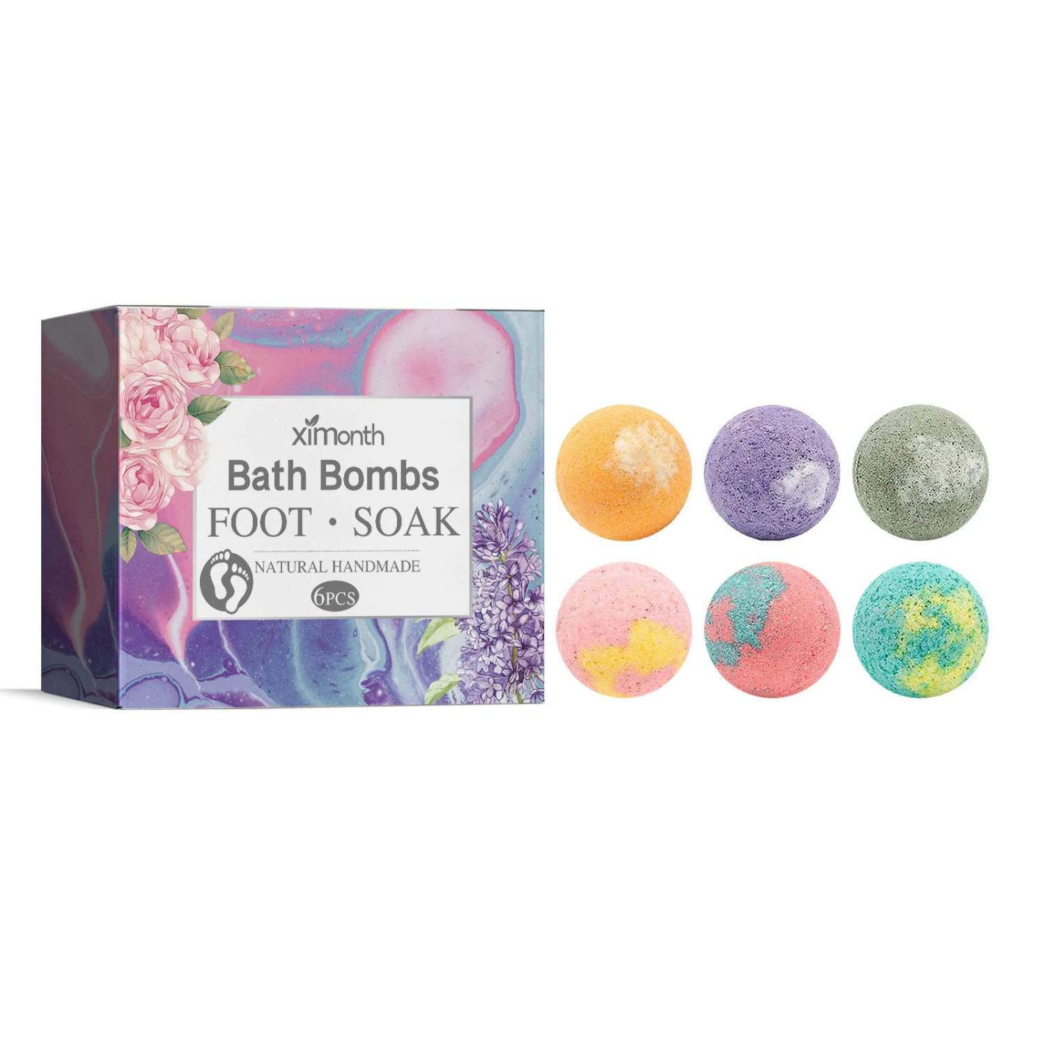 Bath Foot Bombs Set Sea Salt Baking Soda Foot Balls for Dry Cracked