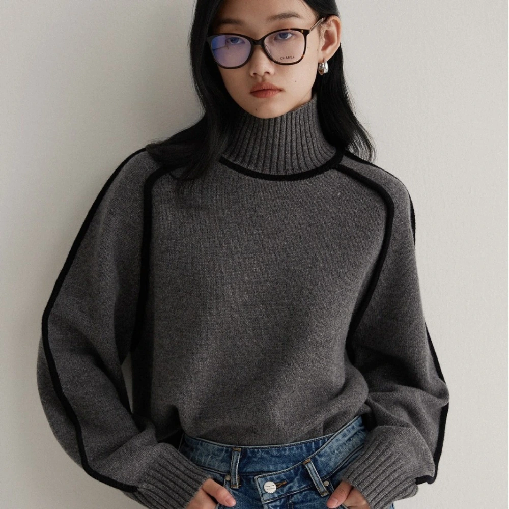 Women's Winter Thickened Turtleneck Pure Wool Sweater