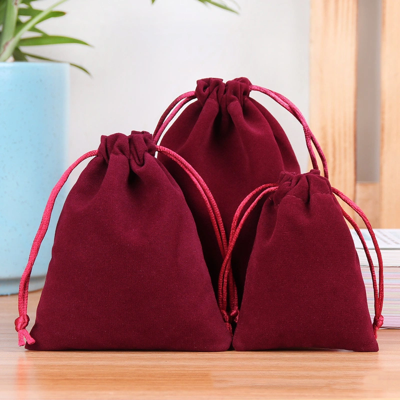 Flannel Bag Jewelry Packaging Drawstring Drawstring Pocket