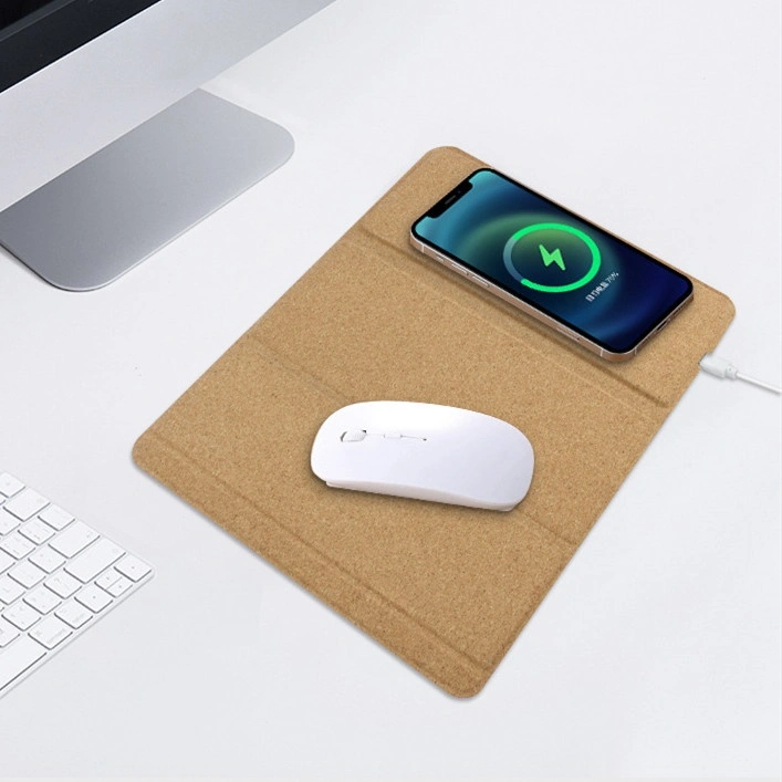 Multifunctional Environmental Protection Cork Desktop Wireless Charging Mouse Pad