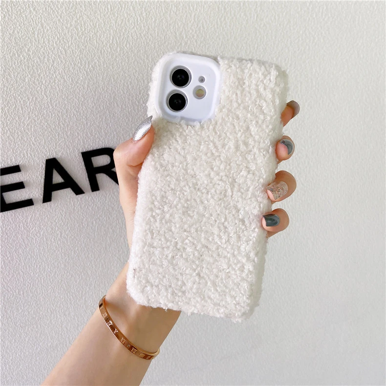 Lamb Plush Silicone Fine Hole Phone Case