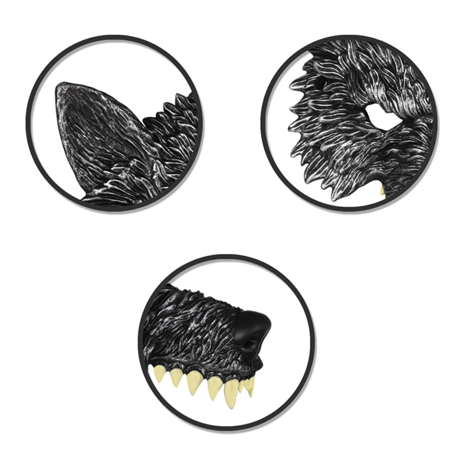 Werewolf Wolf Costume Halloween Wolf Facewear, Gloves and Tails Set