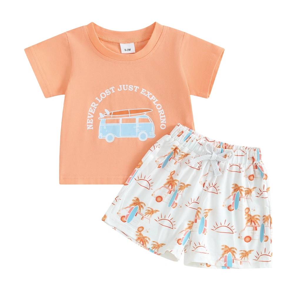 Baby Boy Girl Summer Outfit Beach Style Short Sleeve T-Shirts Shorts