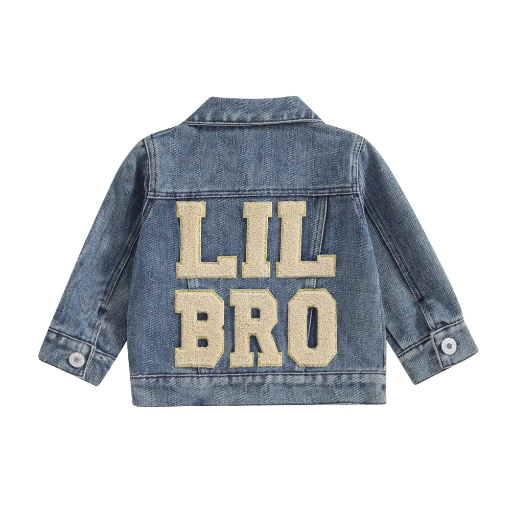 Baby Boys Denim Jacket Back Letter Embroidery Infant Jeans Jacket