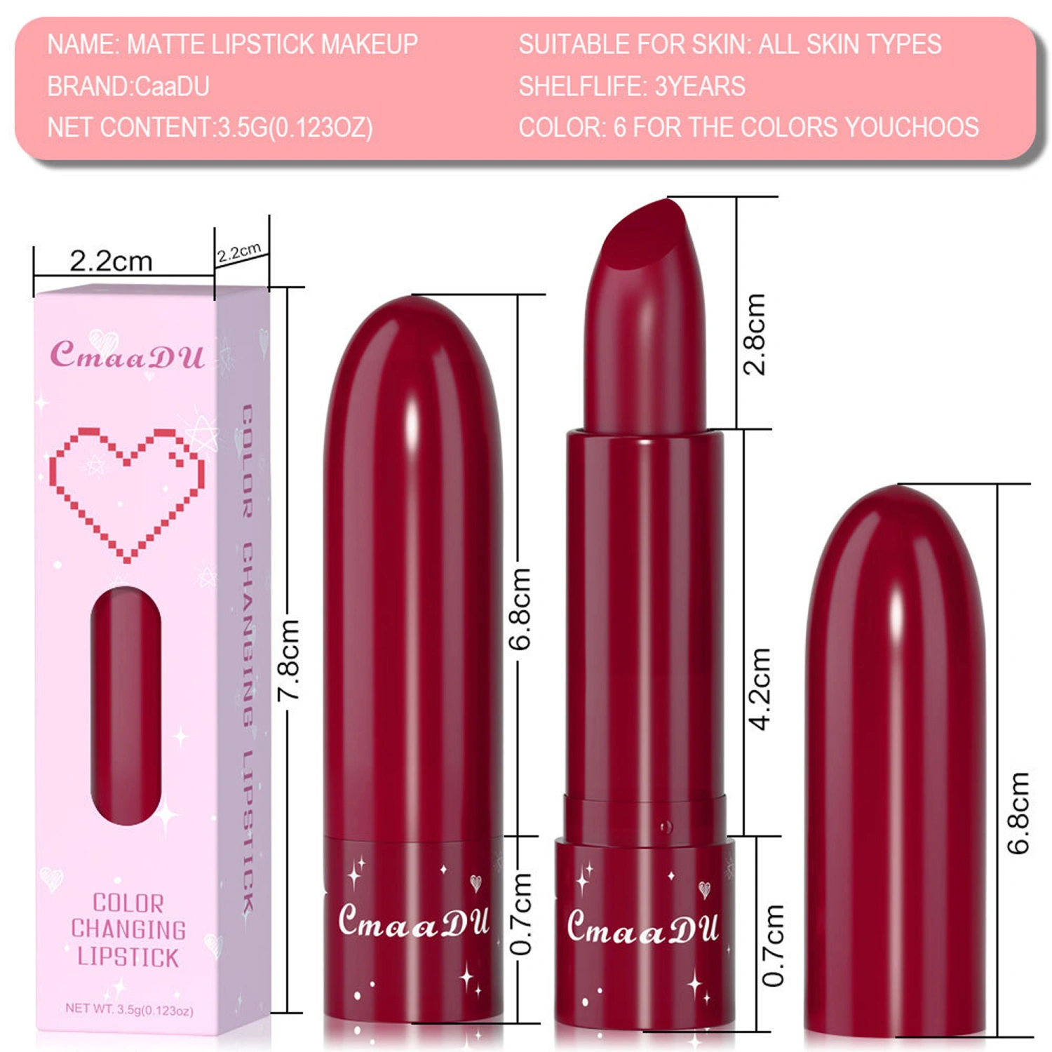 Fruit Flavor Lipstick Moisture Long Lasting Color Changing Lipstick