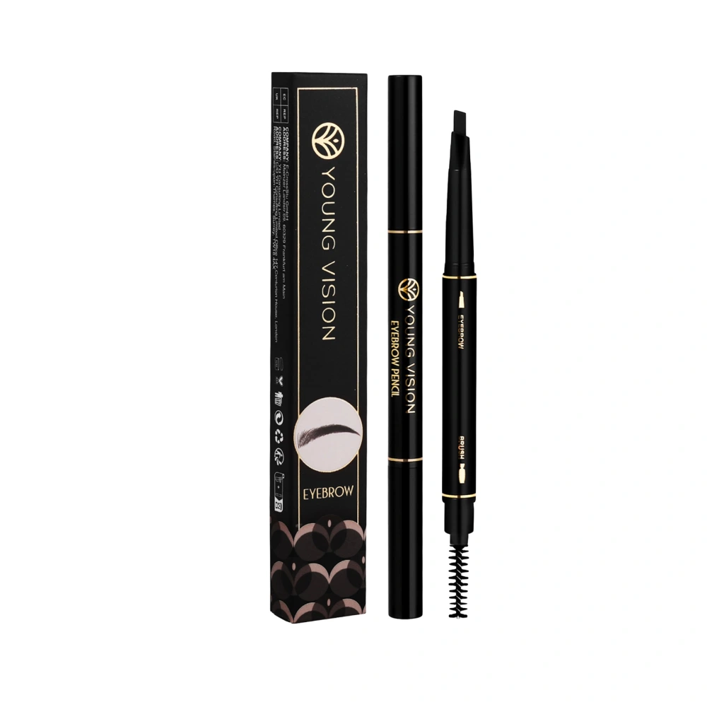 Waterproof Smudge Proof Eyebrow Pencil with Dual-ended Eyebrow Brush 