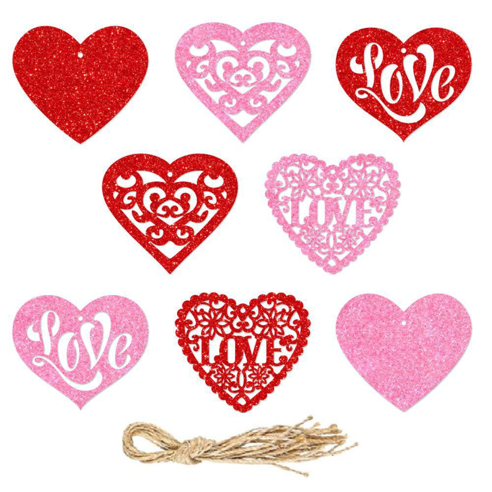 Valentine's Day Heart Hanging Pendant Letter/Graphic Hollow Ornaments