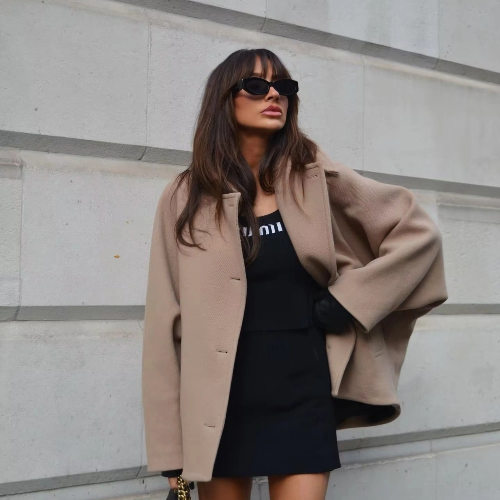 Ladies New Wool Blend Short Coat