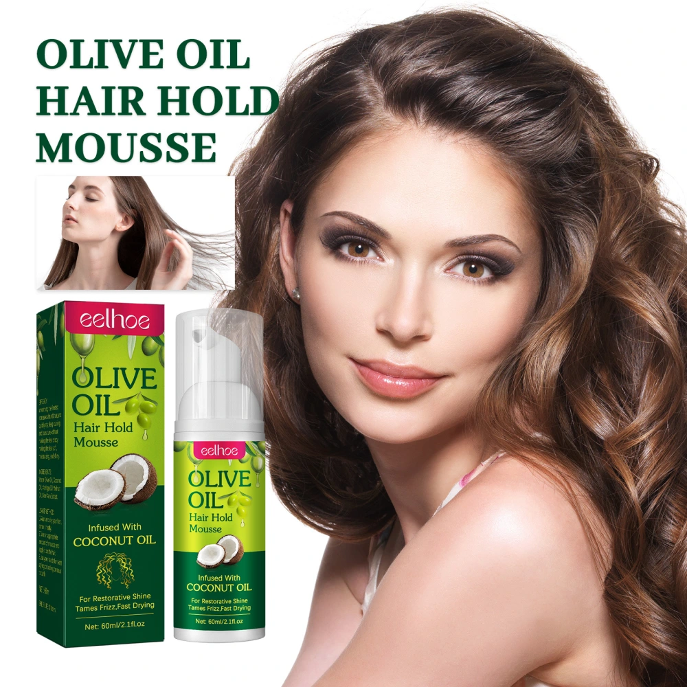 Olive Oil Hair Styling Mousse Long-lasting Moisturizing Roll Shape Anti-frizz