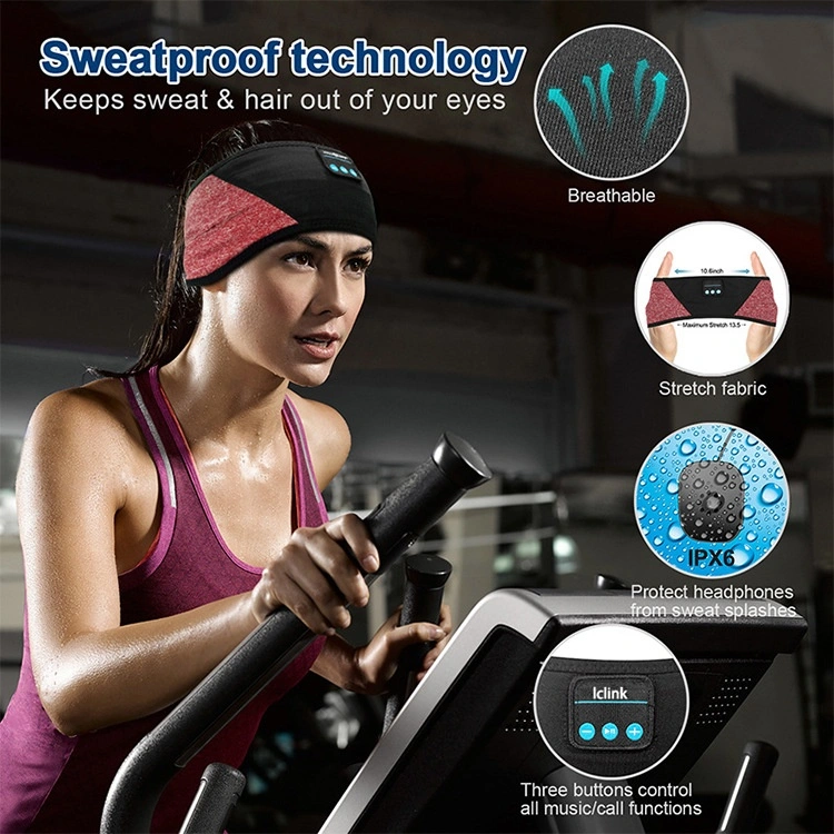 Wireless Bluetooth Sports Headband Running Fitness Music Bandeau Headscarf Removable Cleaning Nap Eye Mask