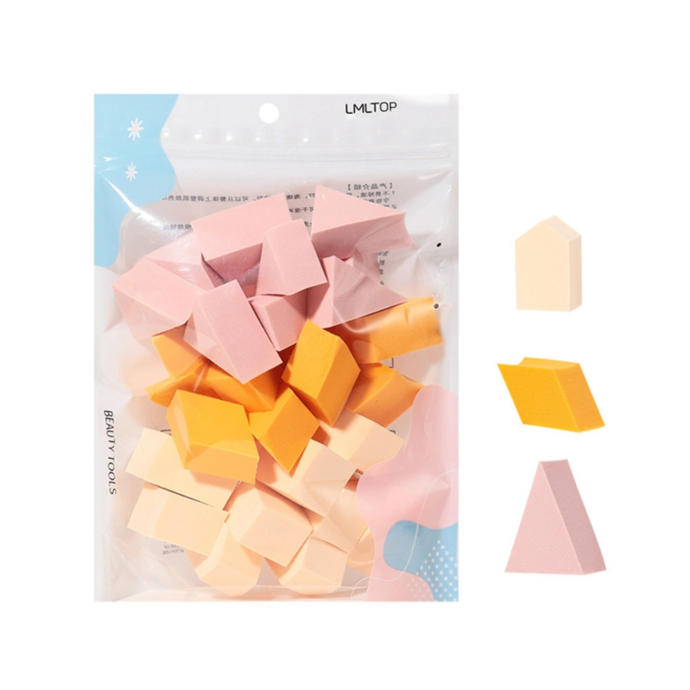 30pcs Geometric Power Puff, Soft Super Water Absorbent Makeup Tool