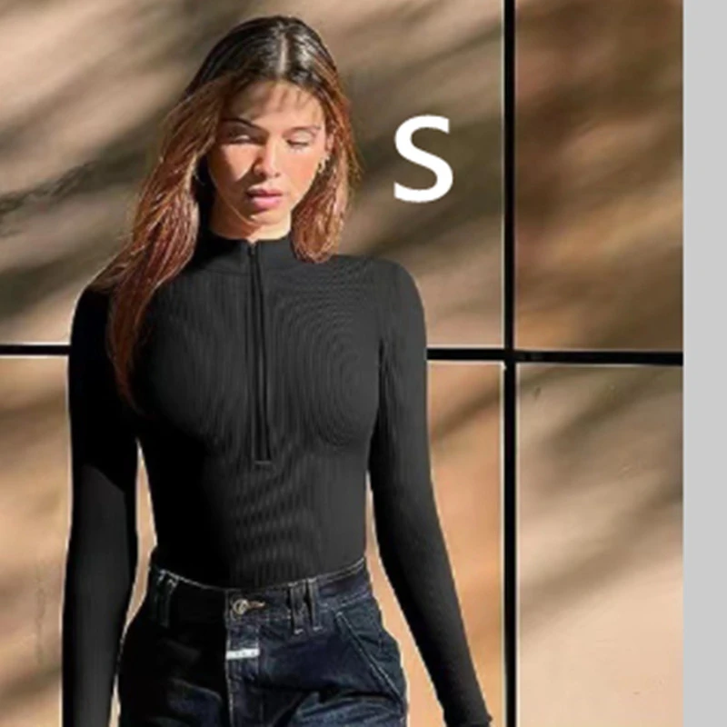 Women's Fashion Long-sleeve Zipper Jumpsuit