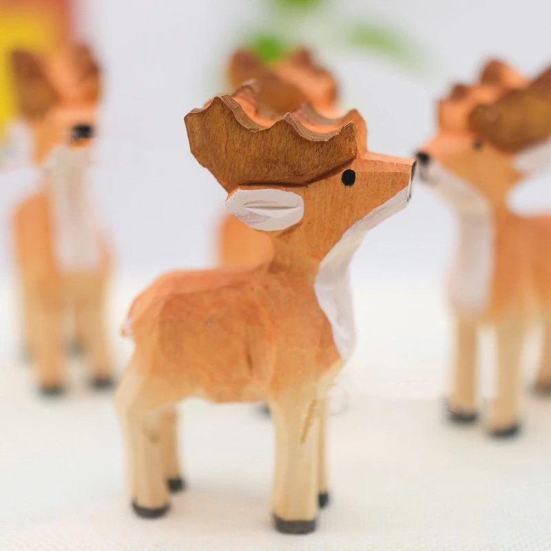 Deer Ornaments Cute Wood Crafts